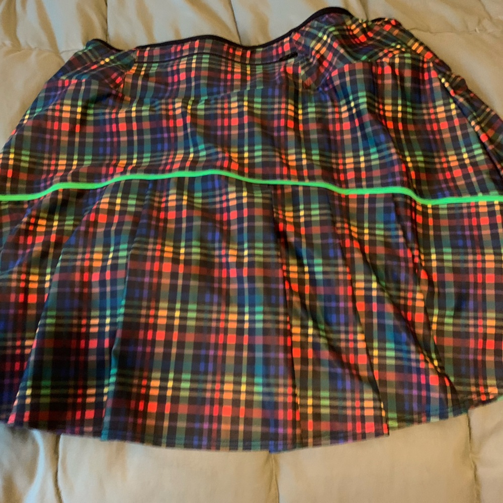 Rainbow plaid BolderWear skirt - Flutter cut 2XL